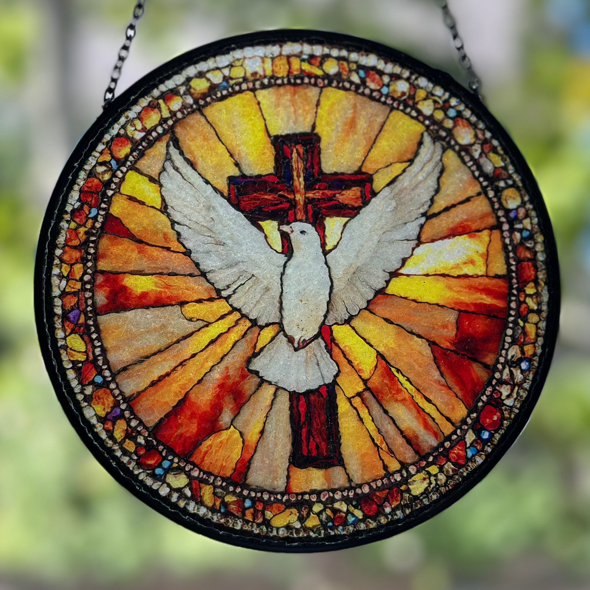 Peace Dove & Cross Suncatcher | Gifts | Wiccan Center