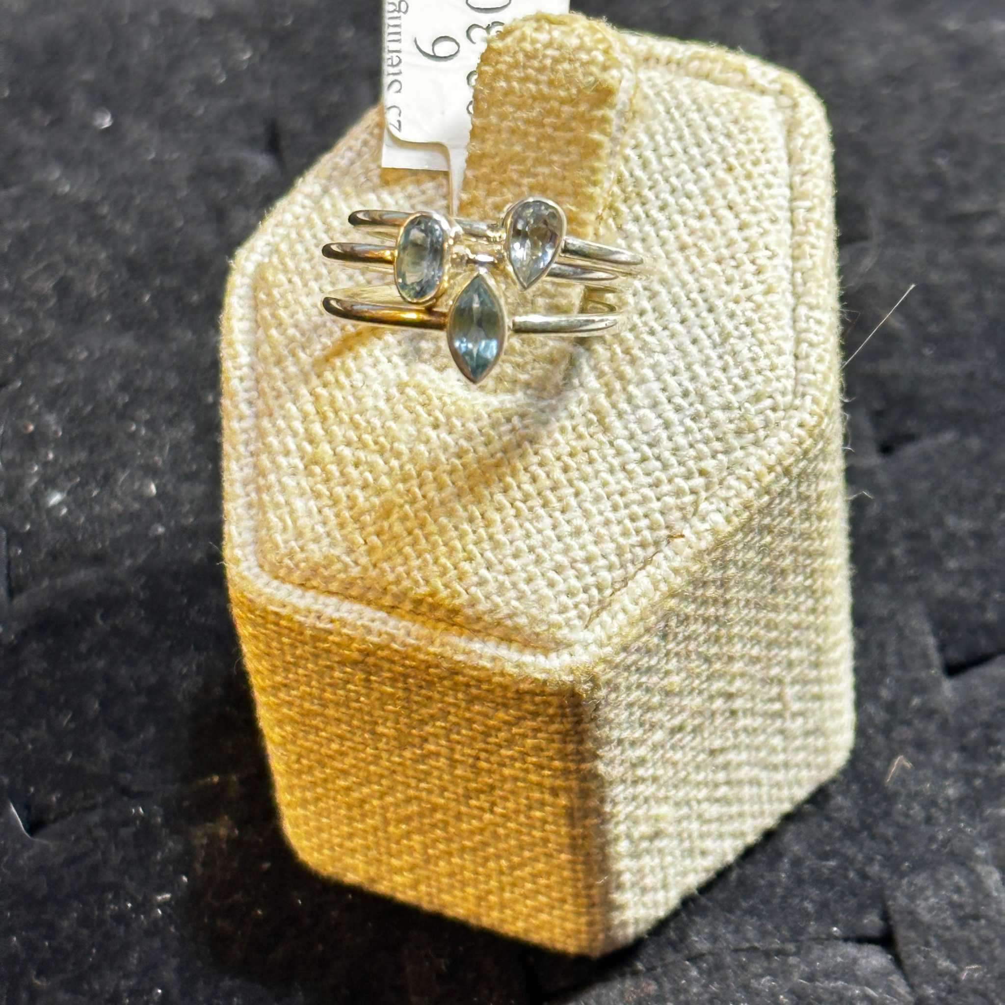 Aquamarine 3 Stack Ring Set | Rings | Wiccan Center