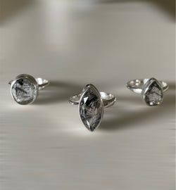 Faceted Tourmalated Quartz Ring | Rings | Wiccan Center