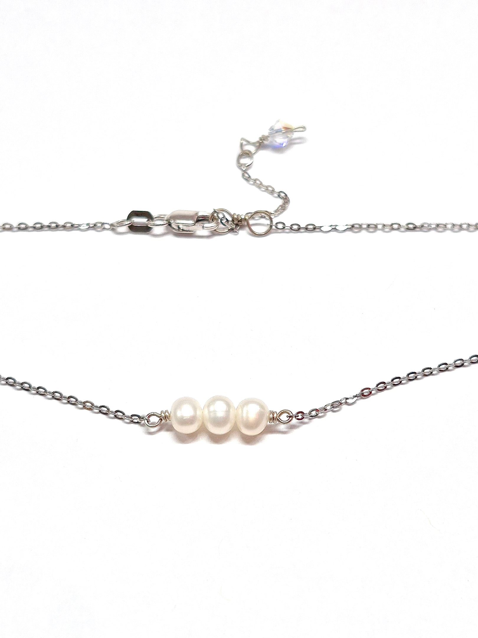 3 Pearl Necklace with Swarovski Clasp