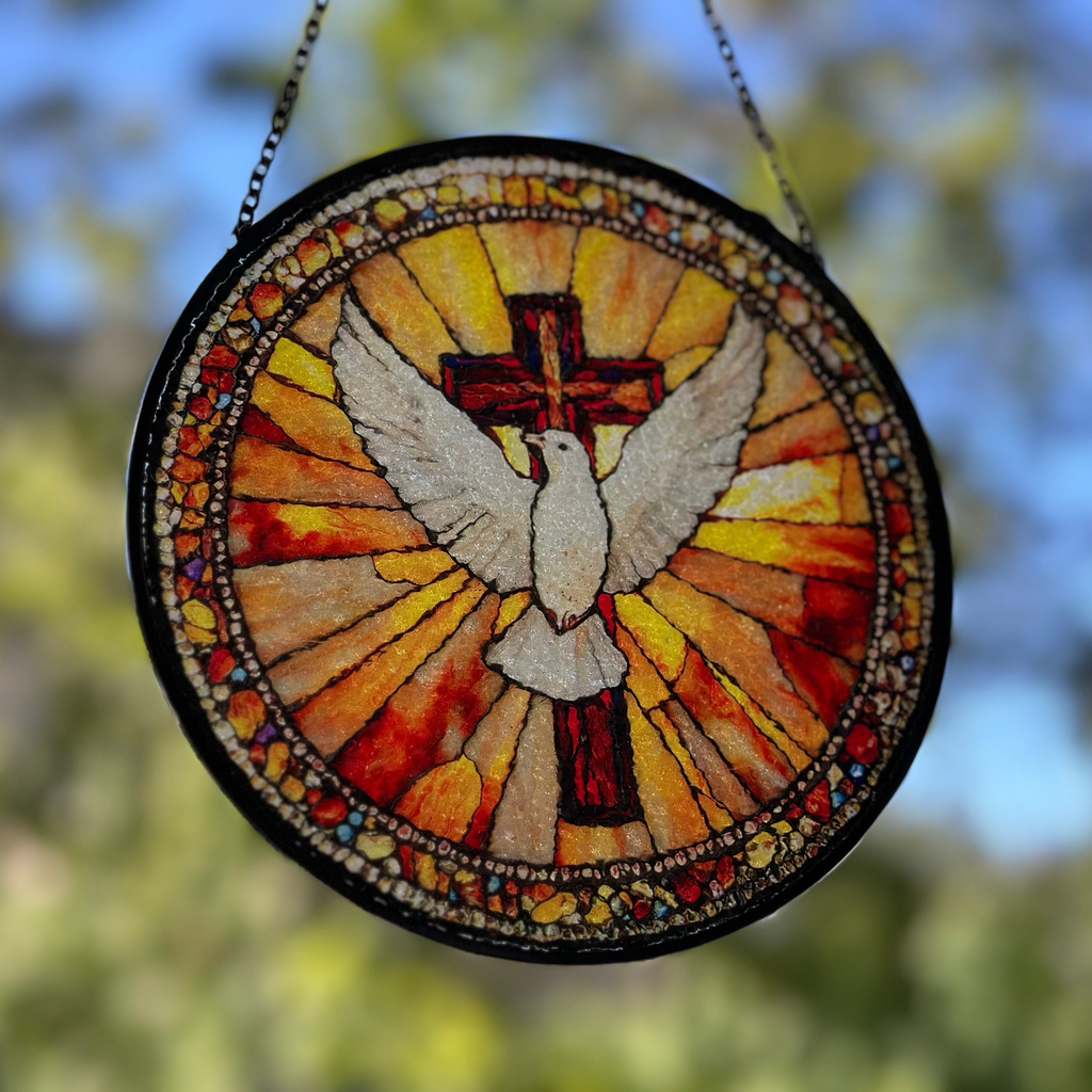 Peace Dove & Cross Suncatcher | Gifts | Wiccan Center