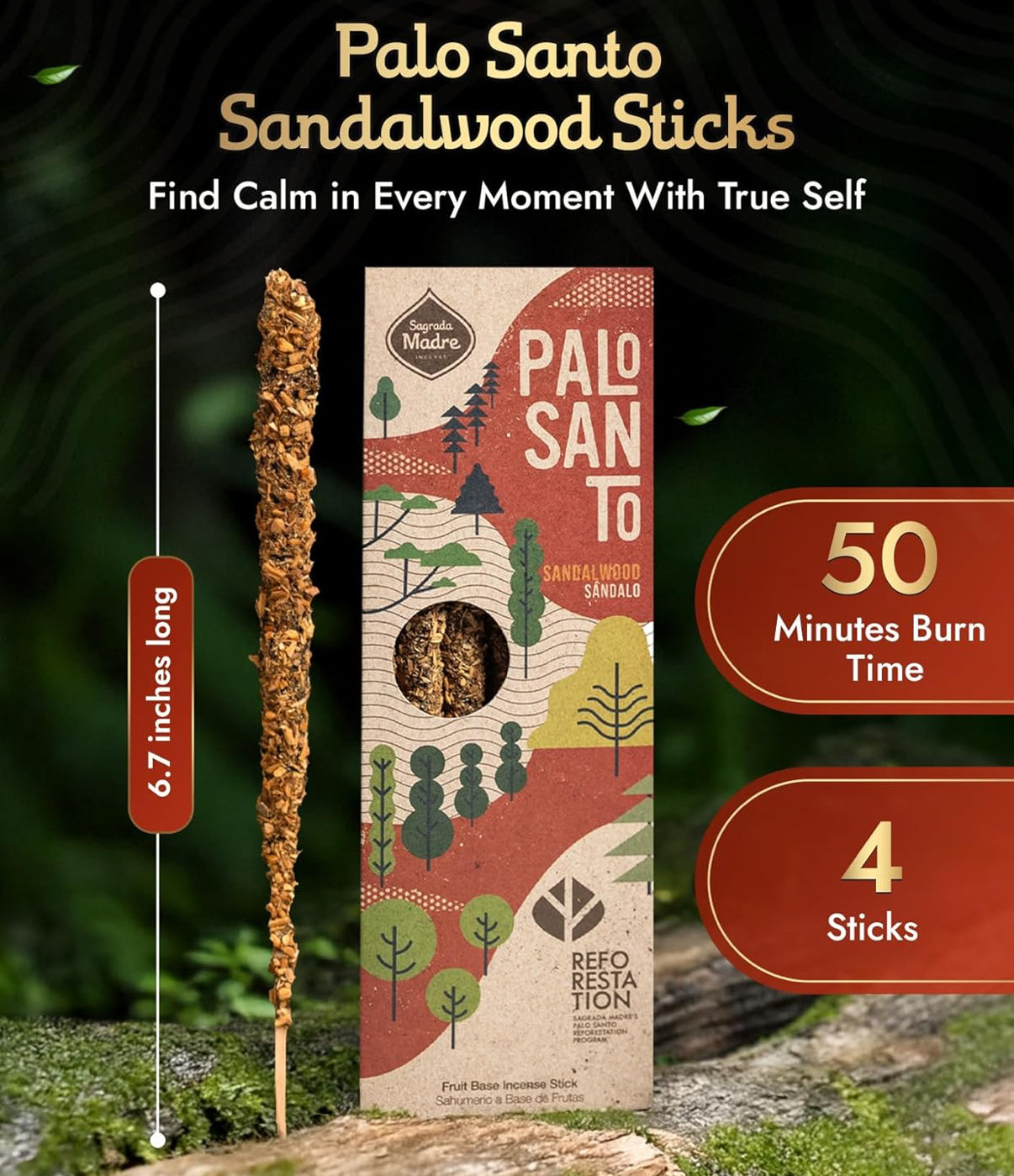 Sandalwood Palo Santo Incense | Incense | Wiccan Center