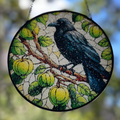 Green Raven Suncatcher | Gifts | Wiccan Center