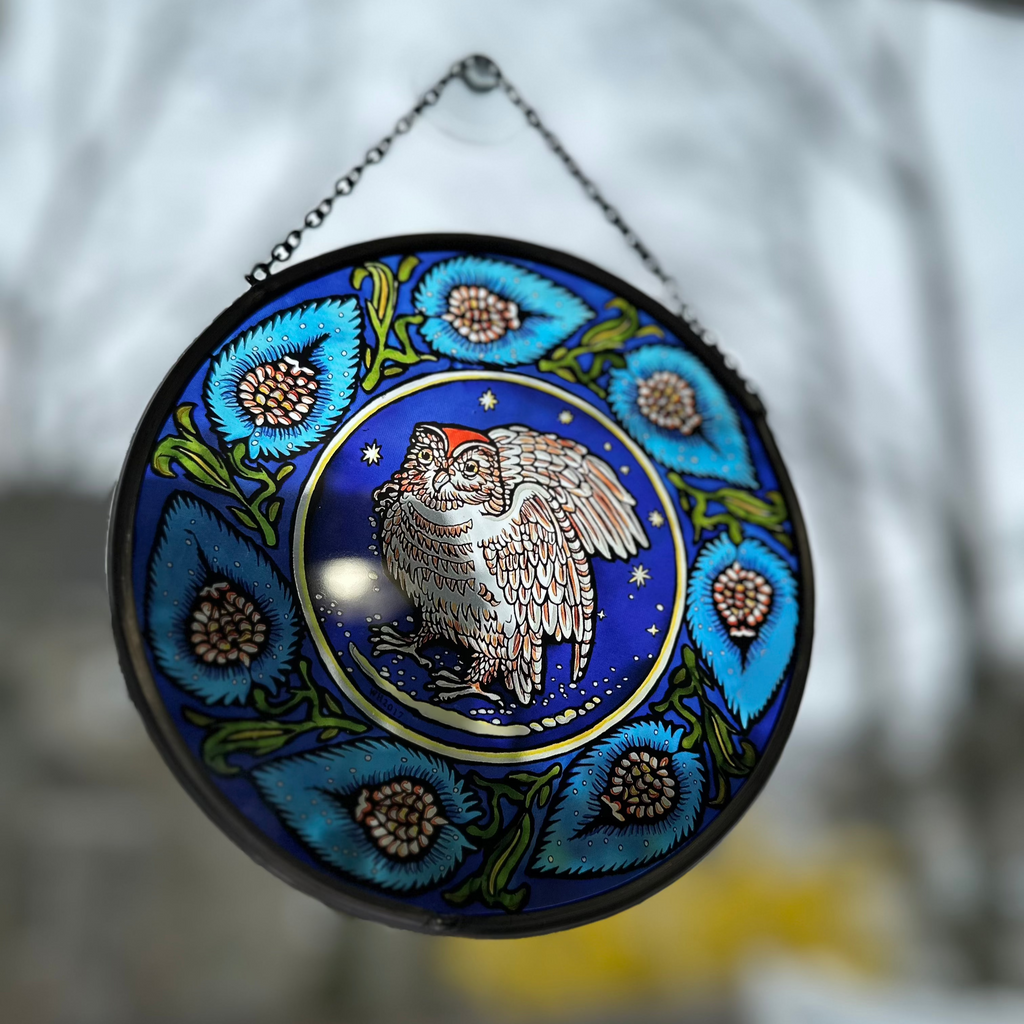 William De Morgan Owl Suncatcher | Gifts | Wiccan Center