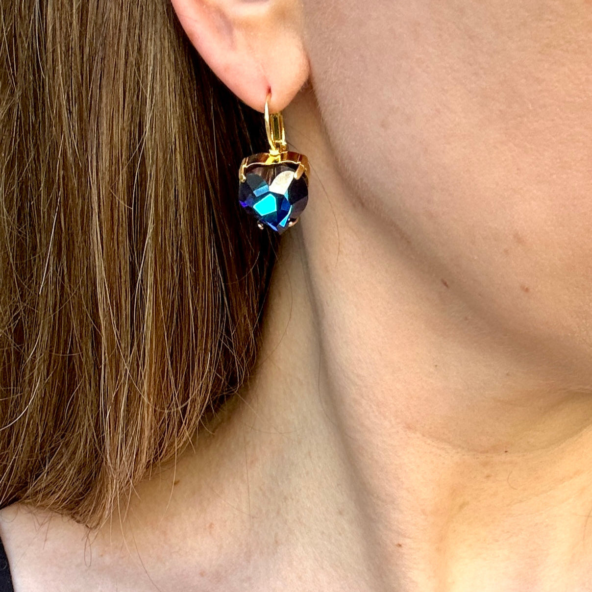 Nora Blue Heart Earrings