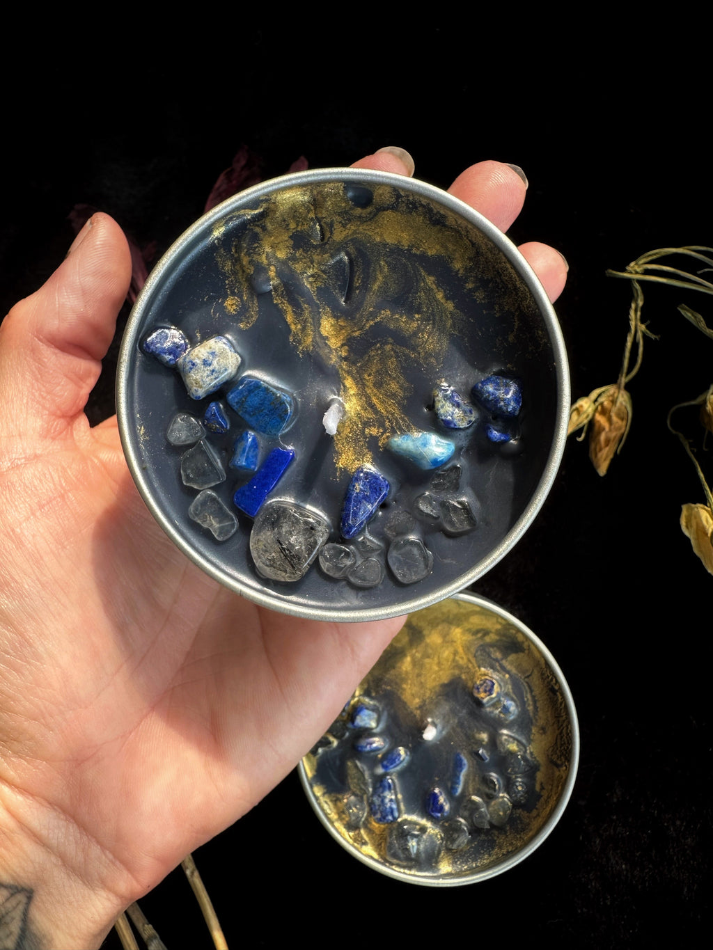 Leather & Lapis - Vegan Soy Travel Candle | Candles | Wiccan Center