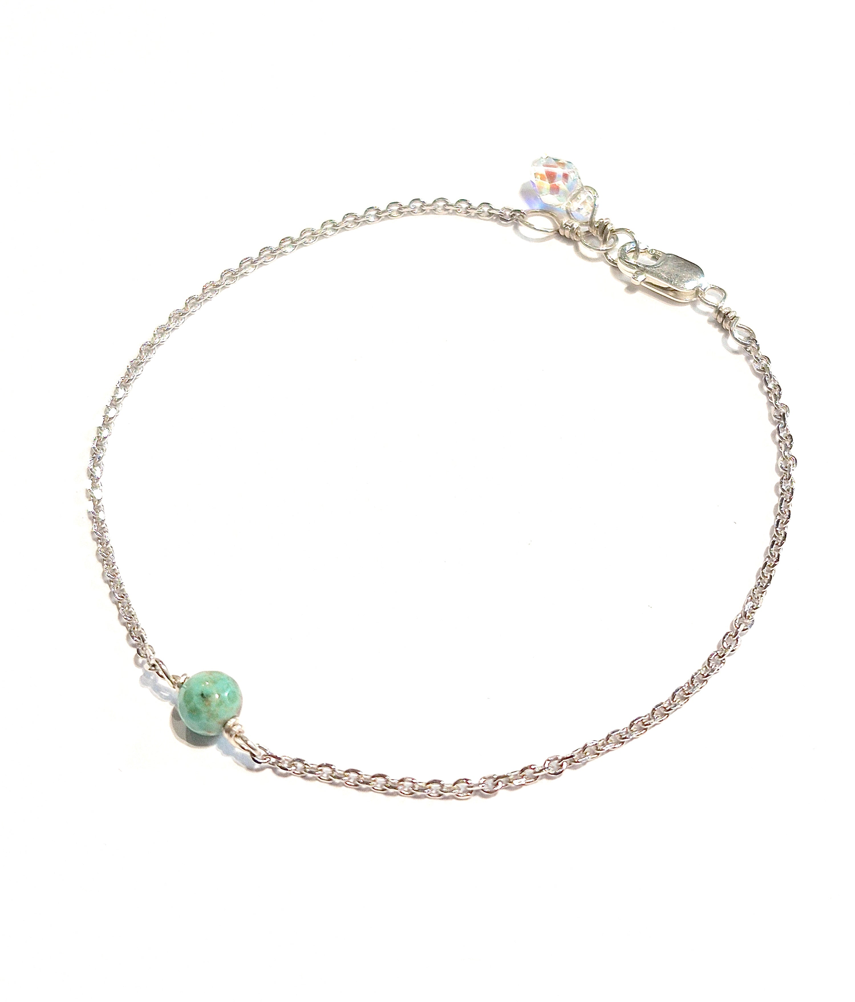 Turquoise Gemstone Bracelet with Swarovski Clasp