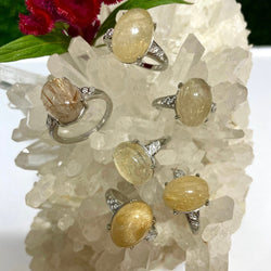 Gold Rutilated Quartz Ring | Rings | Wiccan Center