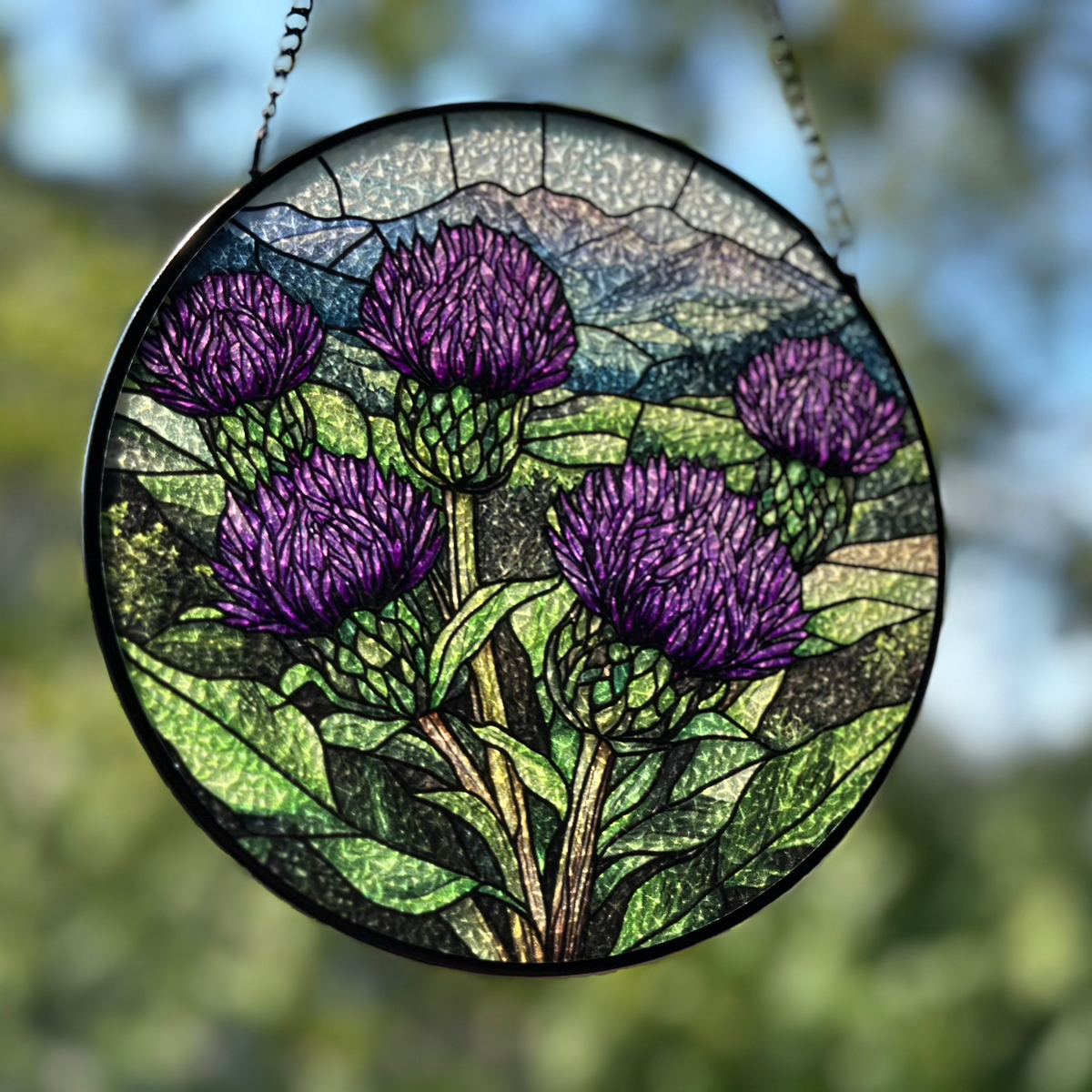 Scottish Highland Thistles Suncatcher | Gifts | Wiccan Center
