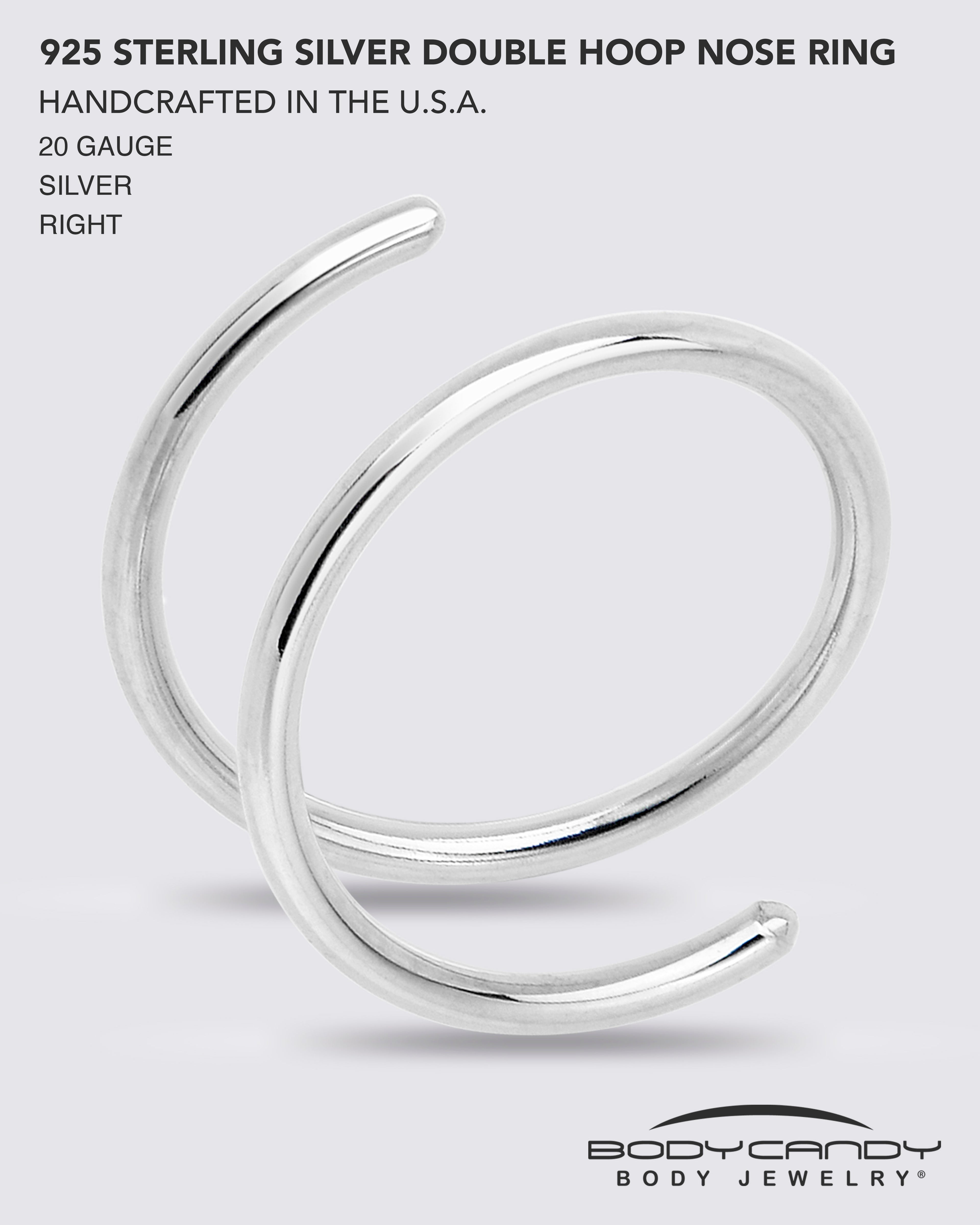 Spiral Nose Rings Double Hoop 20G | NOSE HOOP | Wiccan Center