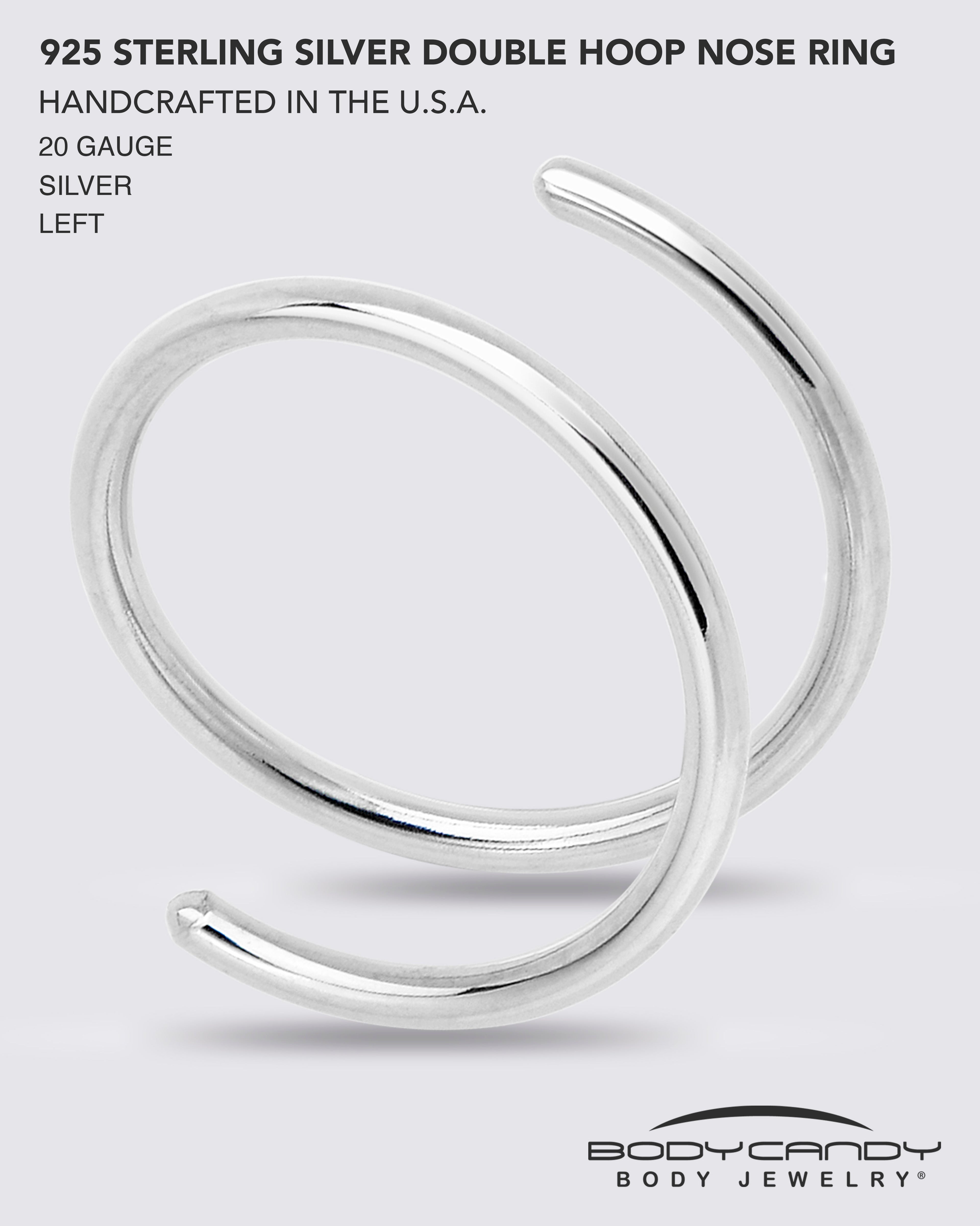 Spiral Nose Rings Double Hoop 20G | NOSE HOOP | Wiccan Center