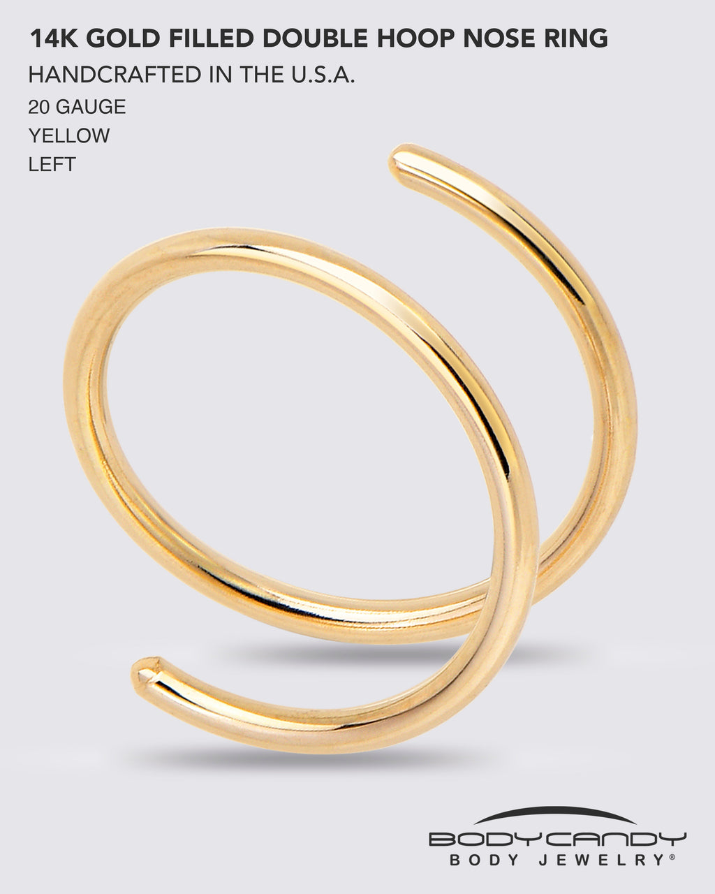 3Pack Double Hoop Nose 14k Gold Filled and 925 Silver Spiral Nose Rings 20G 8mm Right | NOSE HOOP | Wiccan Center