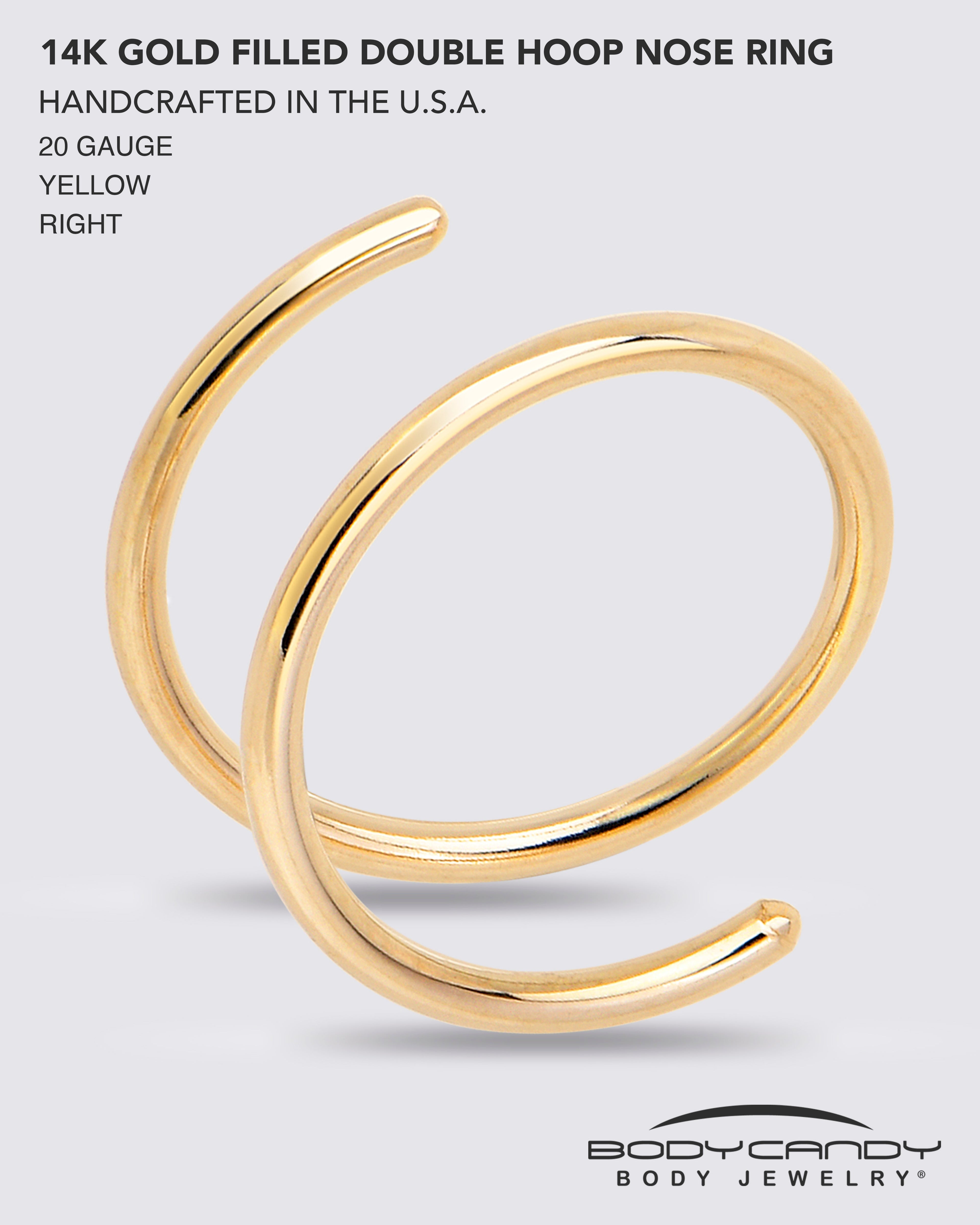 Spiral Nose Rings Double Hoop 20G | NOSE HOOP | Wiccan Center