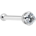 14k Solid White Gold Genuine 1.5mm Diamond Micro Nose Ring | NOSE RING Screw | Wiccan Center