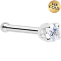 Solid 14K White Gold 2mm Genuine Diamond Nose Ring | NOSE RING Screw | Wiccan Center