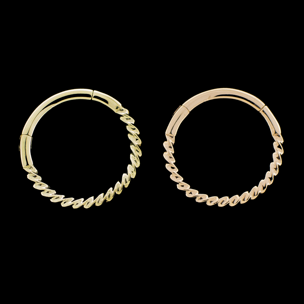 Arietta - 14Kt Gold Hinged Ring - Small Twisted design | Body Jewelry | Wiccan Center