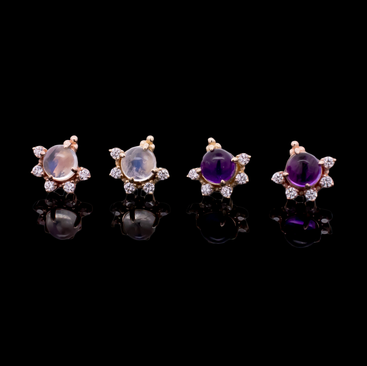 Lunara - 14kt Gold Threadless End | Body Jewelry | Wiccan Center