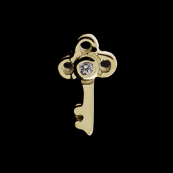 Keyluxe 14KT Gold Threadless End | Vintage Key Design | Threadless End | Wiccan Center