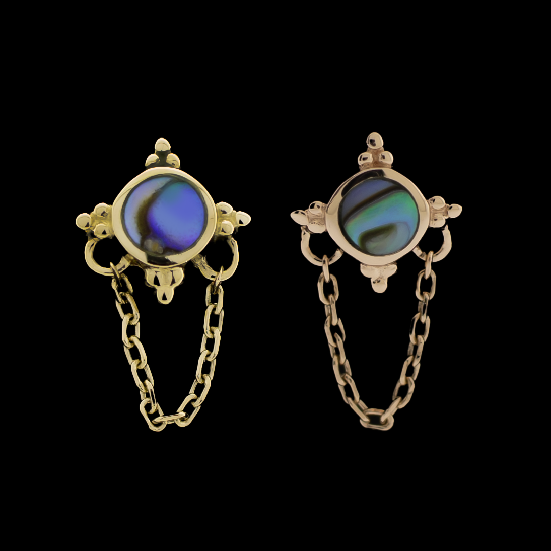 Opulenza- 14KT Gold Threadless End | Body Jewelry | Wiccan Center