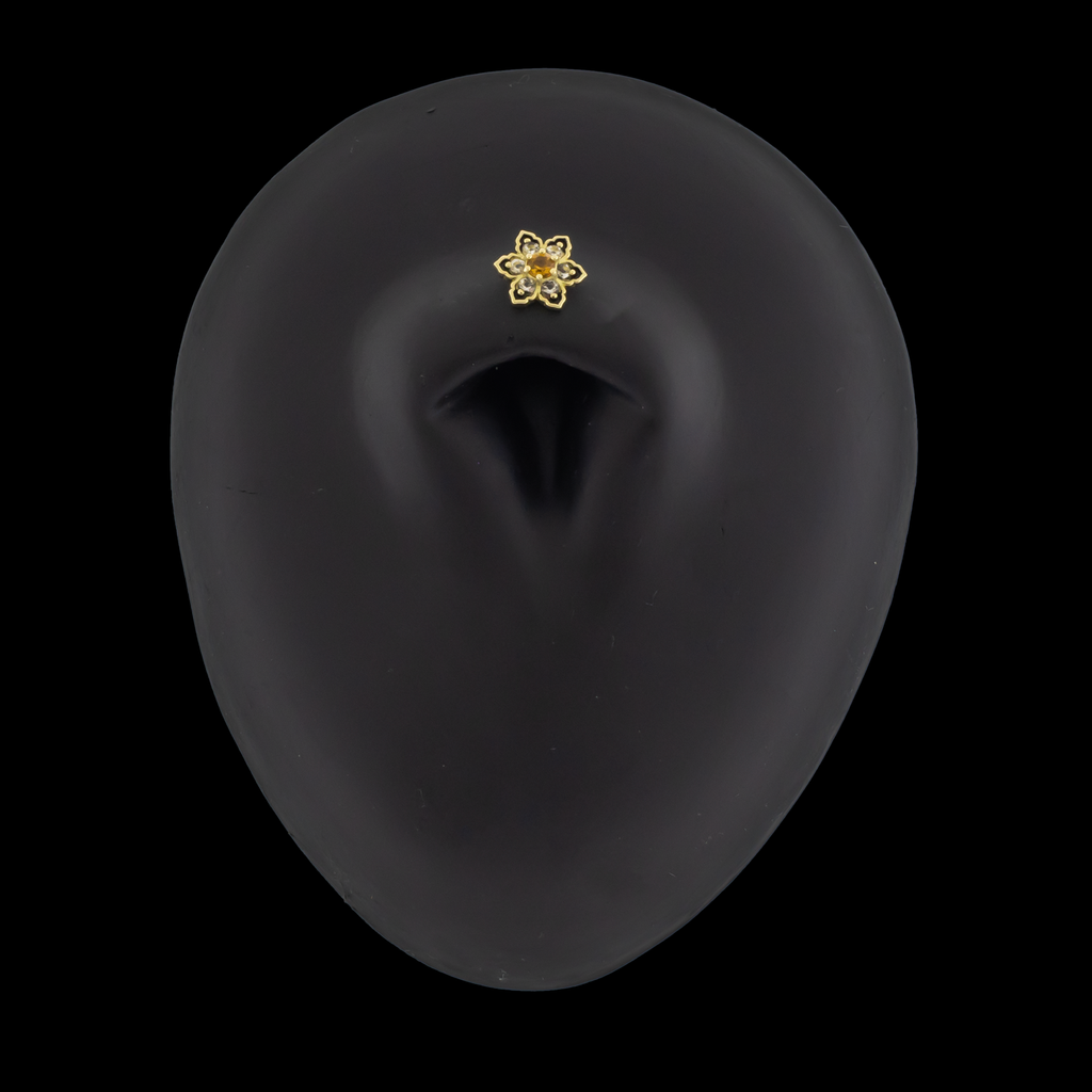 Lily - 18kt Gold Threadless End | Body Jewelry | Wiccan Center