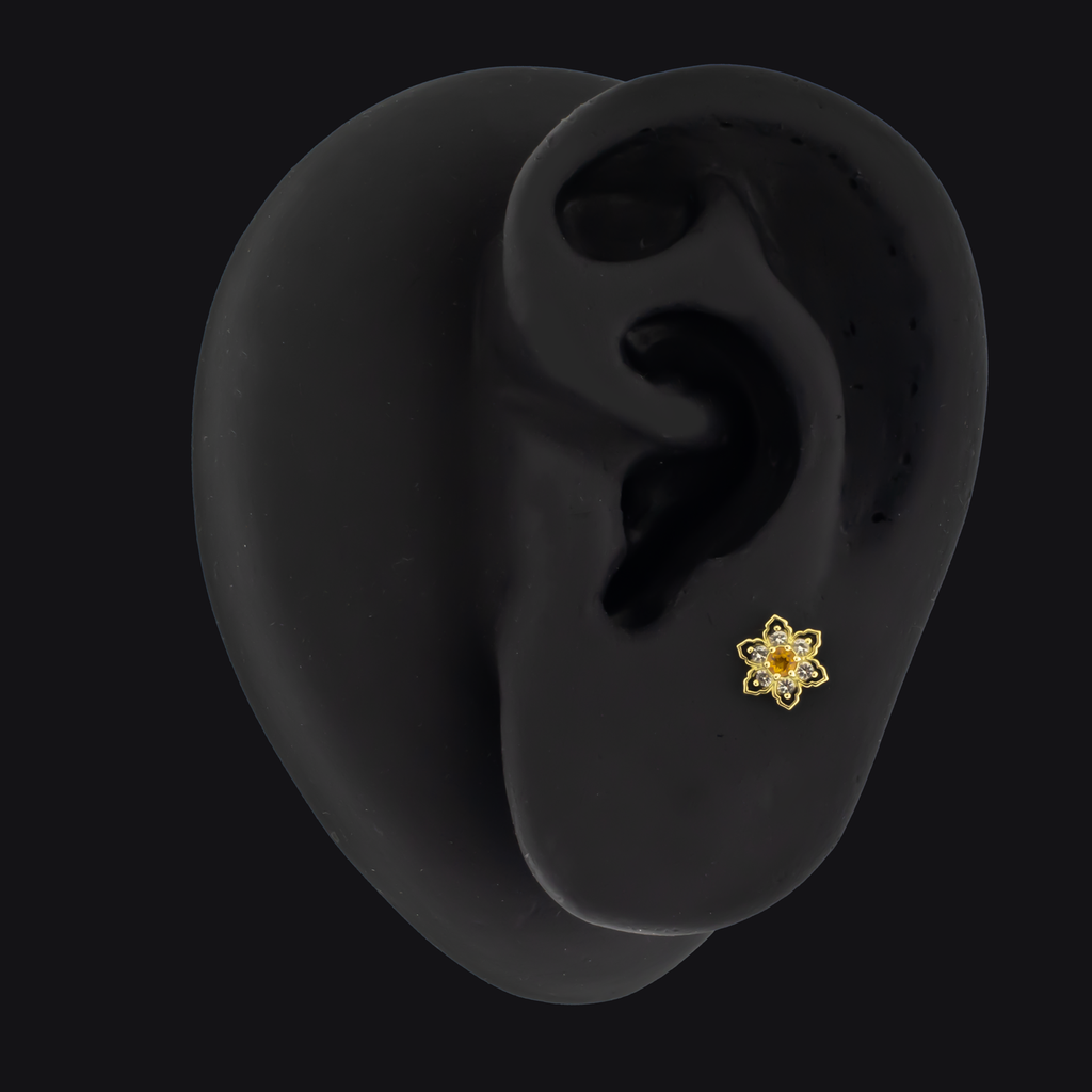 Lily - 18kt Gold Threadless End | Body Jewelry | Wiccan Center