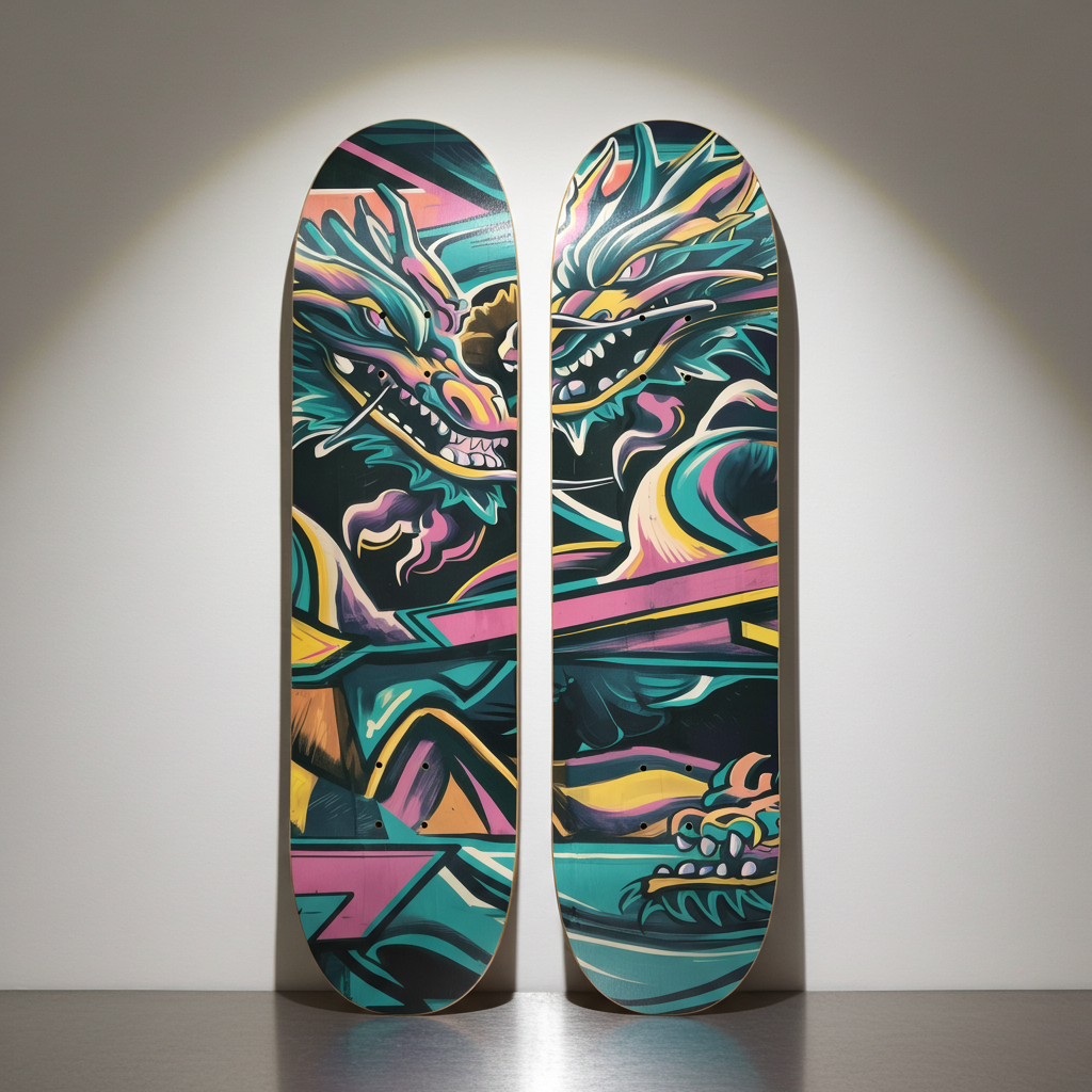 2 Skateboard Series Art - Dragons Watch | Skateboard | Wiccan Center