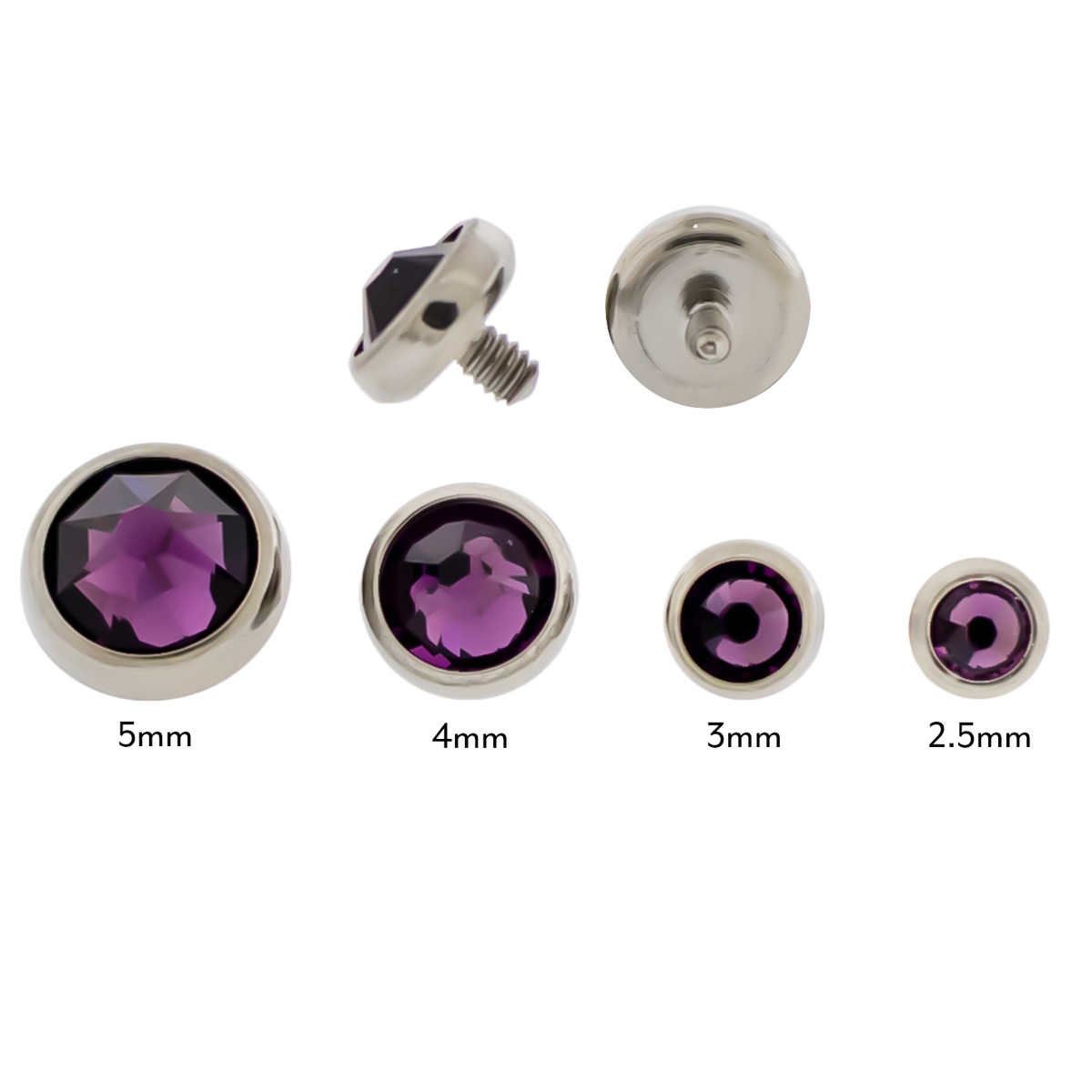 Steel Gem Disc - 16G/18G Internally Threaded Premium Crystals | Body Jewelry | Wiccan Center