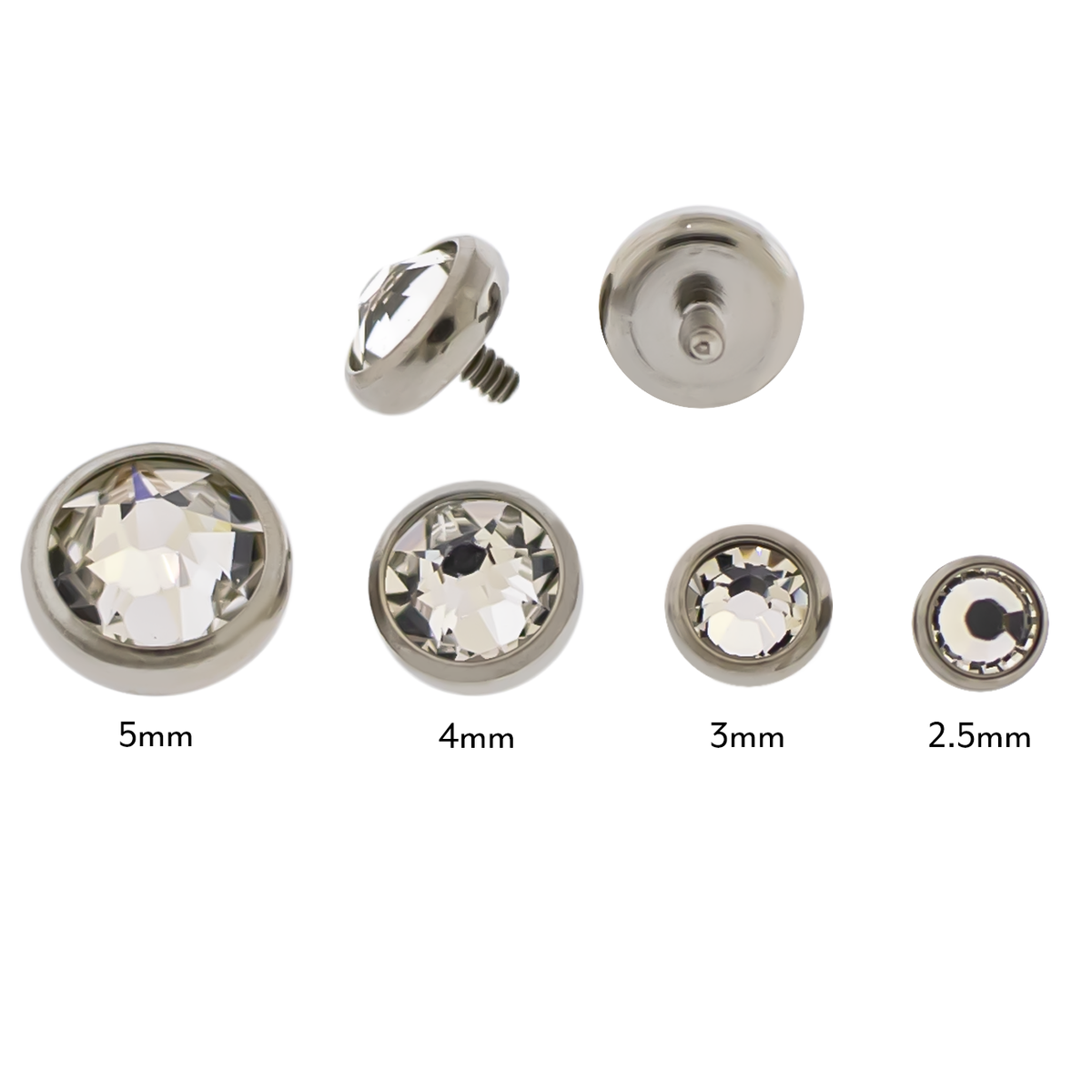 Steel Gem Disc - 16G/18G Internally Threaded Premium Crystals | Body Jewelry | Wiccan Center