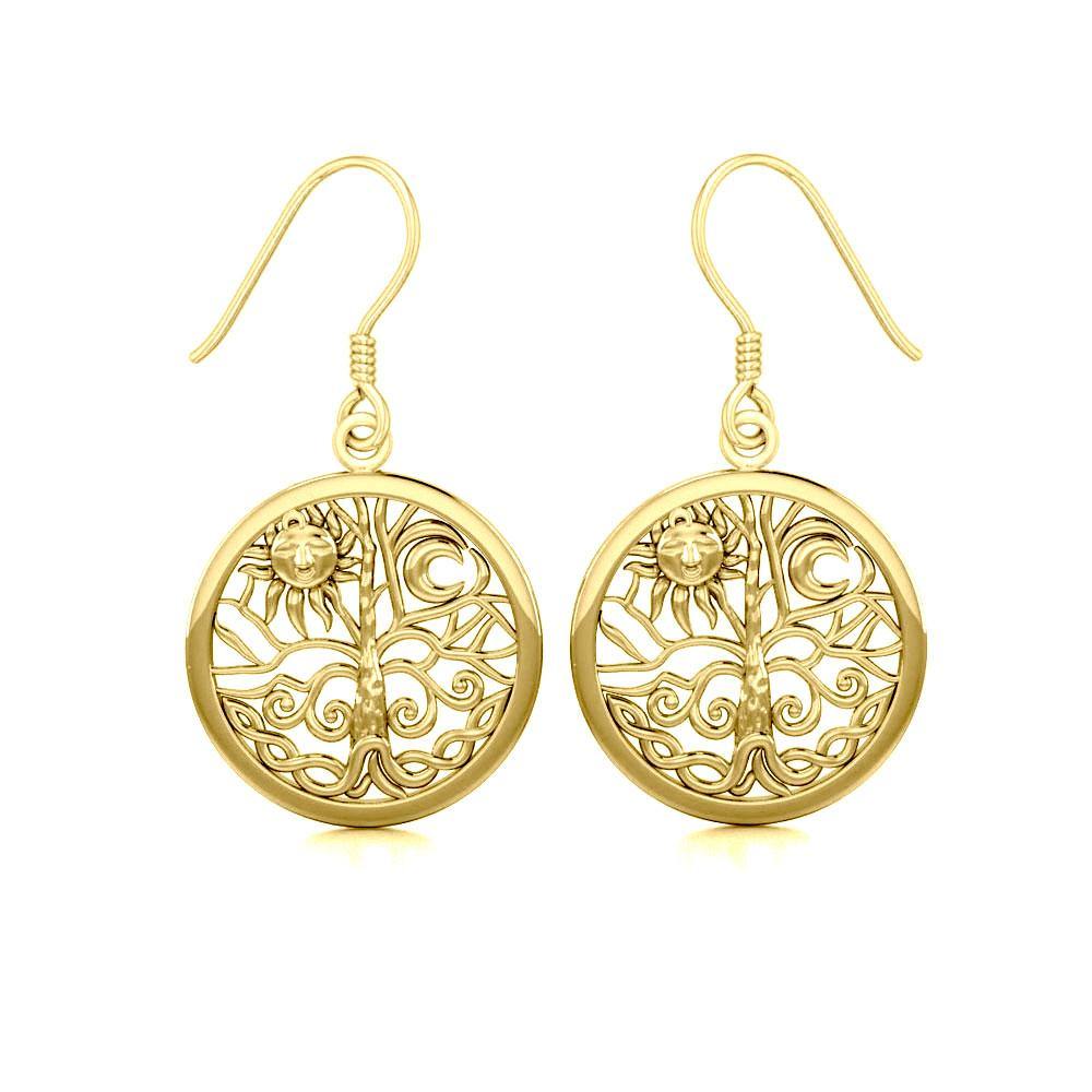 Celtic Tree Of Life Solid Gold Earrings With Timeless Craftsmanship And Symbolic Design GER060