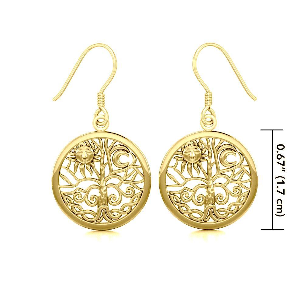 Celtic Tree Of Life Solid Gold Earrings With Timeless Craftsmanship And Symbolic Design GER060