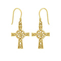 The Celtic Four Point Knot Cross Solid Gold Earrings GER1958