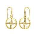 Saint Brigids Cross Solid Yellow Gold Earrings GER1959