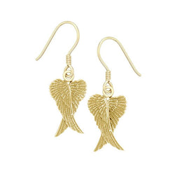 Angel Wings Solid Gold Earrings GER928 | Earrings | Wiccan Center