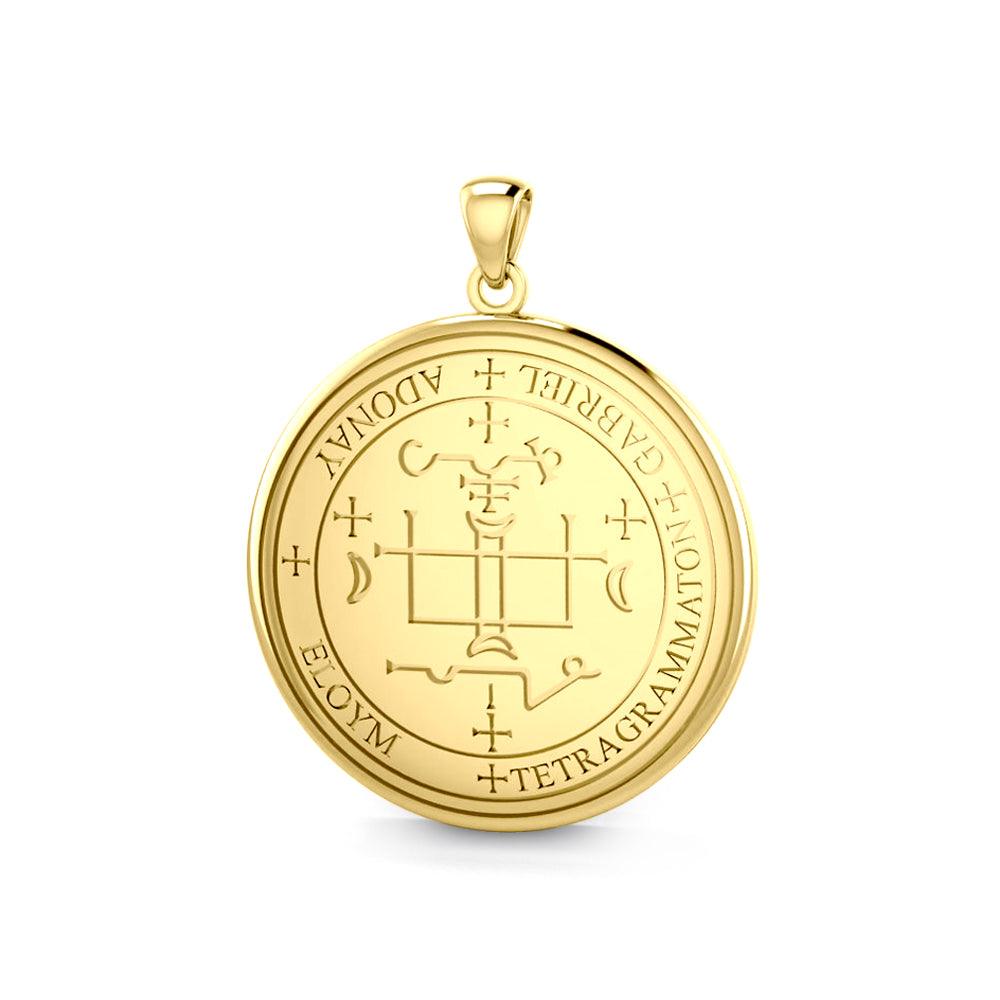 Archangel Gabriel Sigil Pendant In Solid Gold Jewelry GPD2819 Spiritual Protection Charm