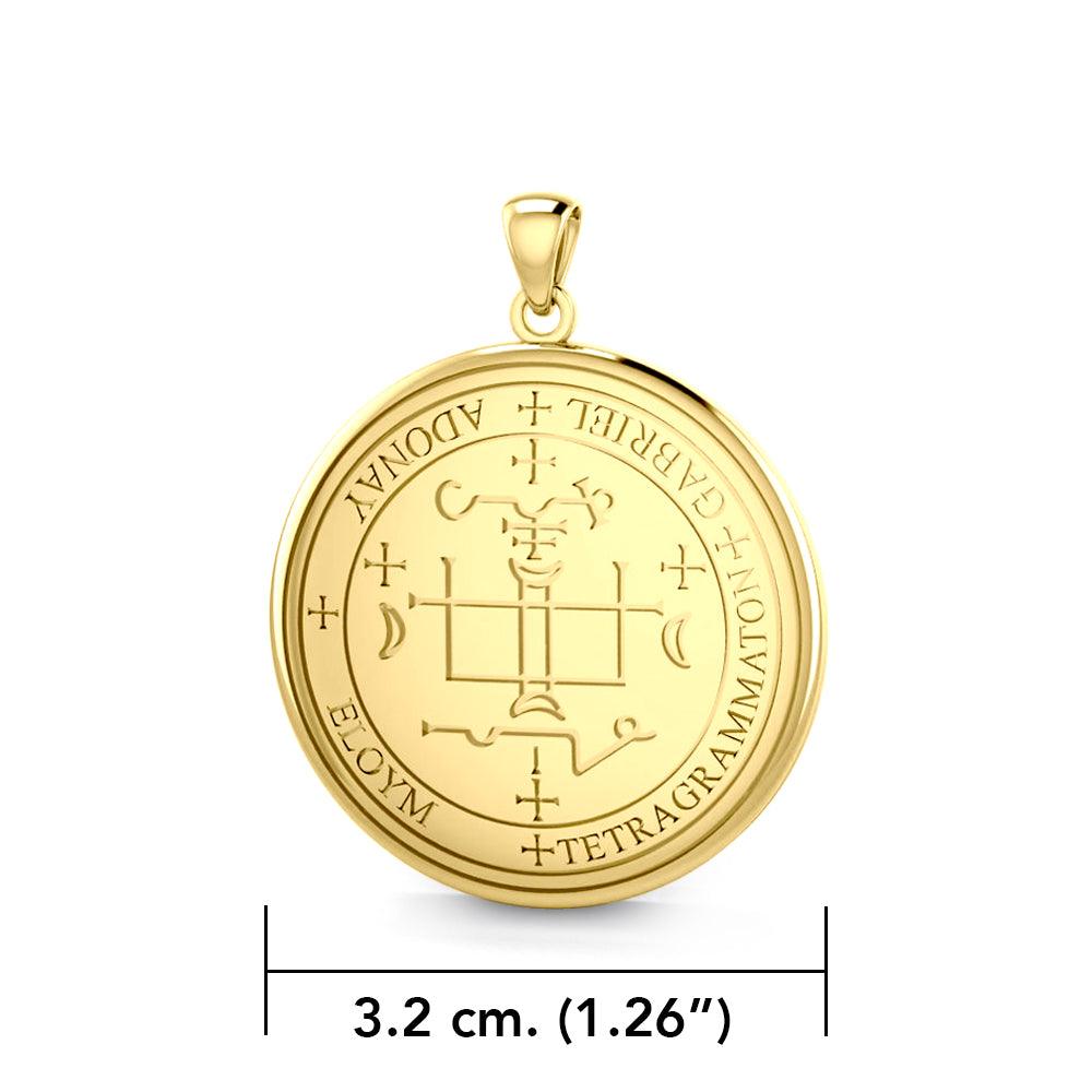 Archangel Gabriel Sigil Pendant In Solid Gold Jewelry GPD2819 Spiritual Protection Charm