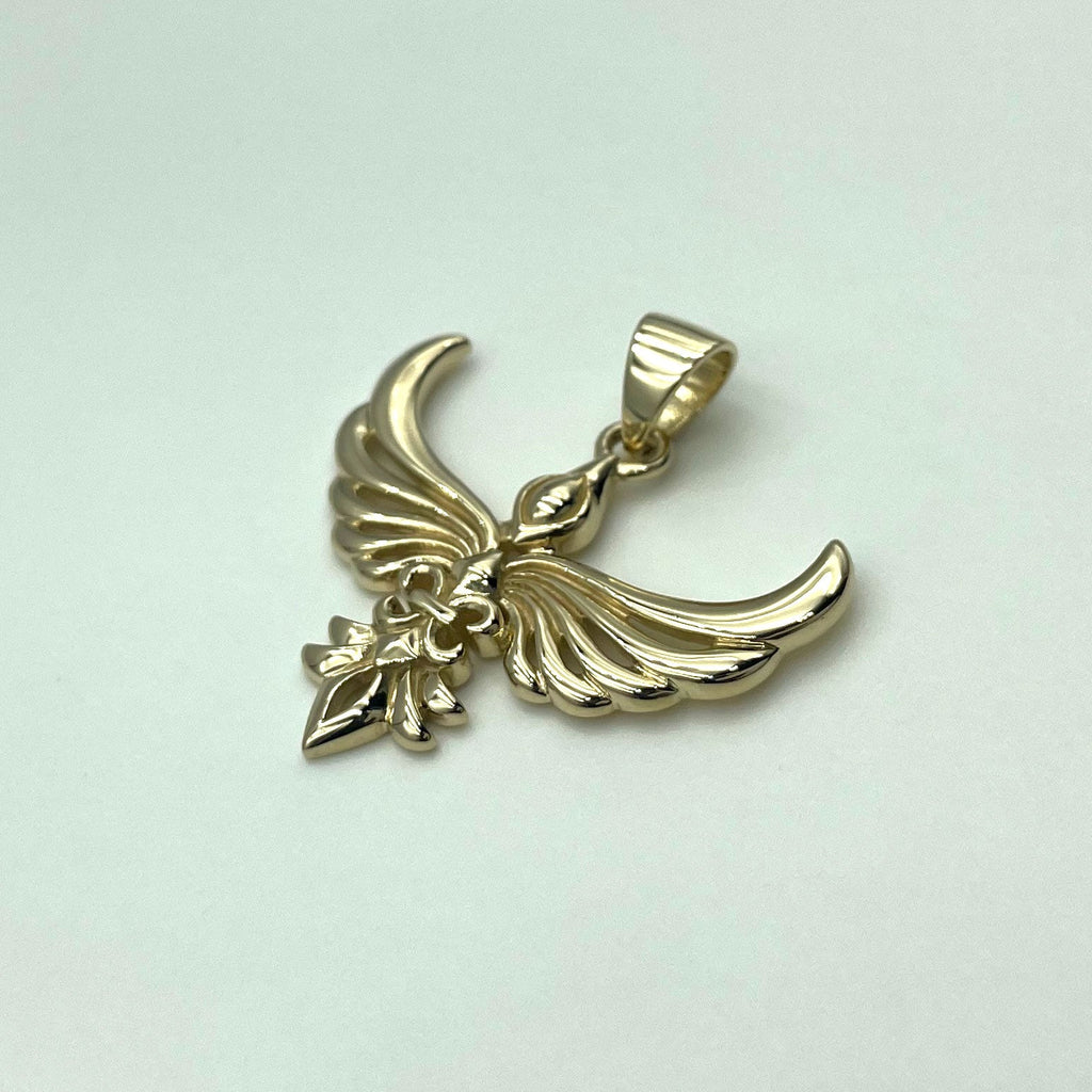 Phoenix Fleur De Lis Solid Gold Pendant GPD5089 Premium Gold Jewelry For Men Women