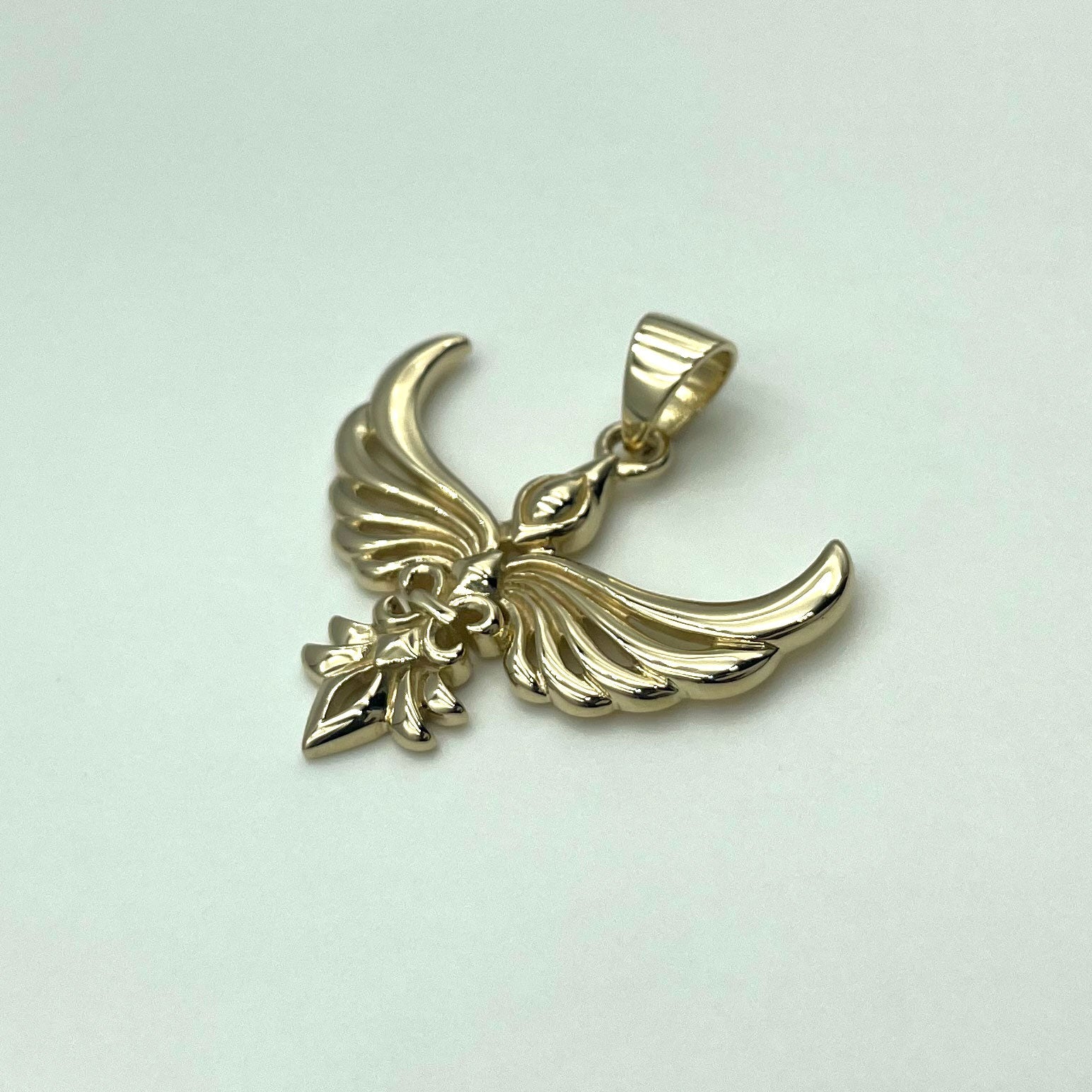 Phoenix Fleur De Lis Solid Gold Pendant GPD5089 Premium Gold Jewelry For Men Women