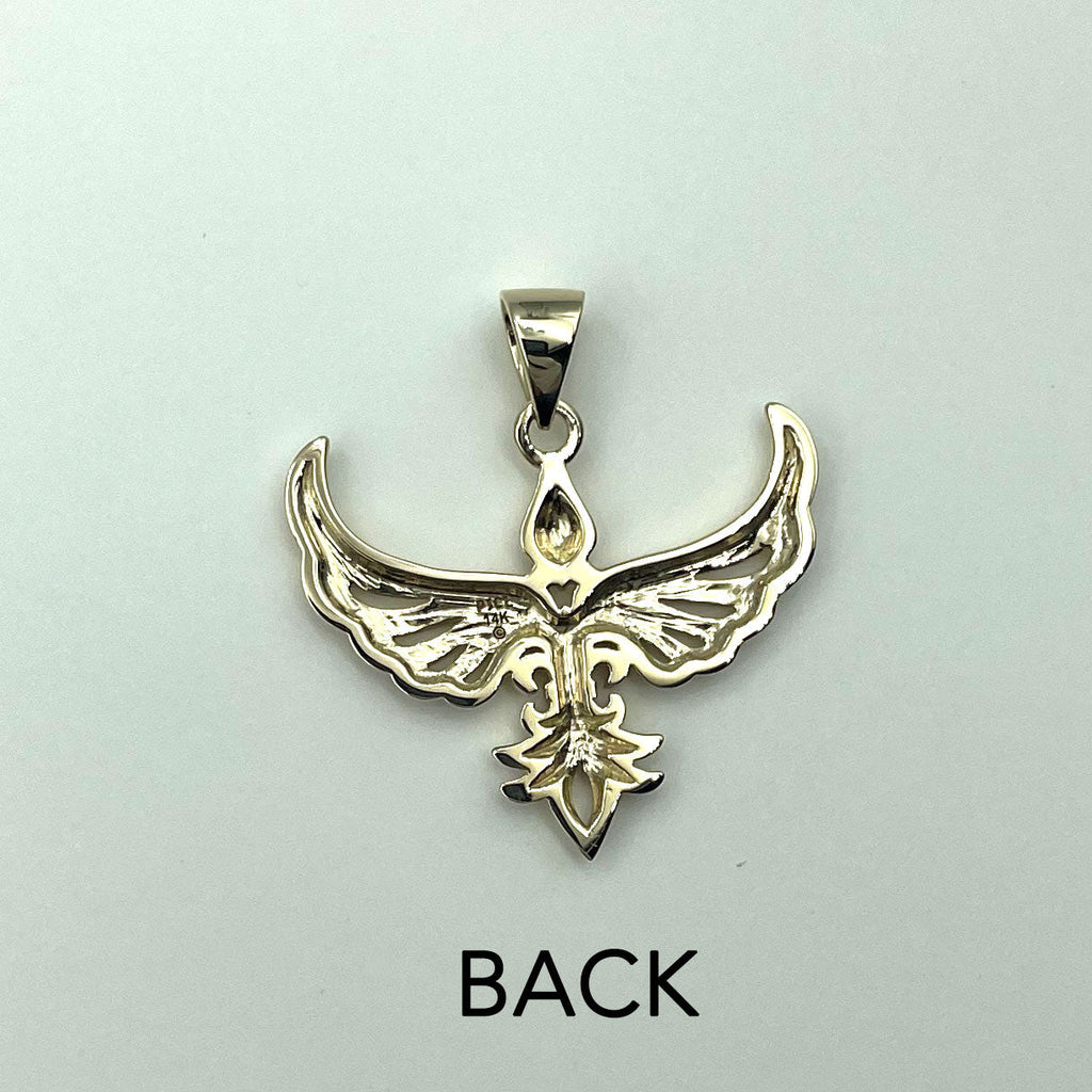 Phoenix Fleur De Lis Solid Gold Pendant GPD5089 Premium Gold Jewelry For Men Women
