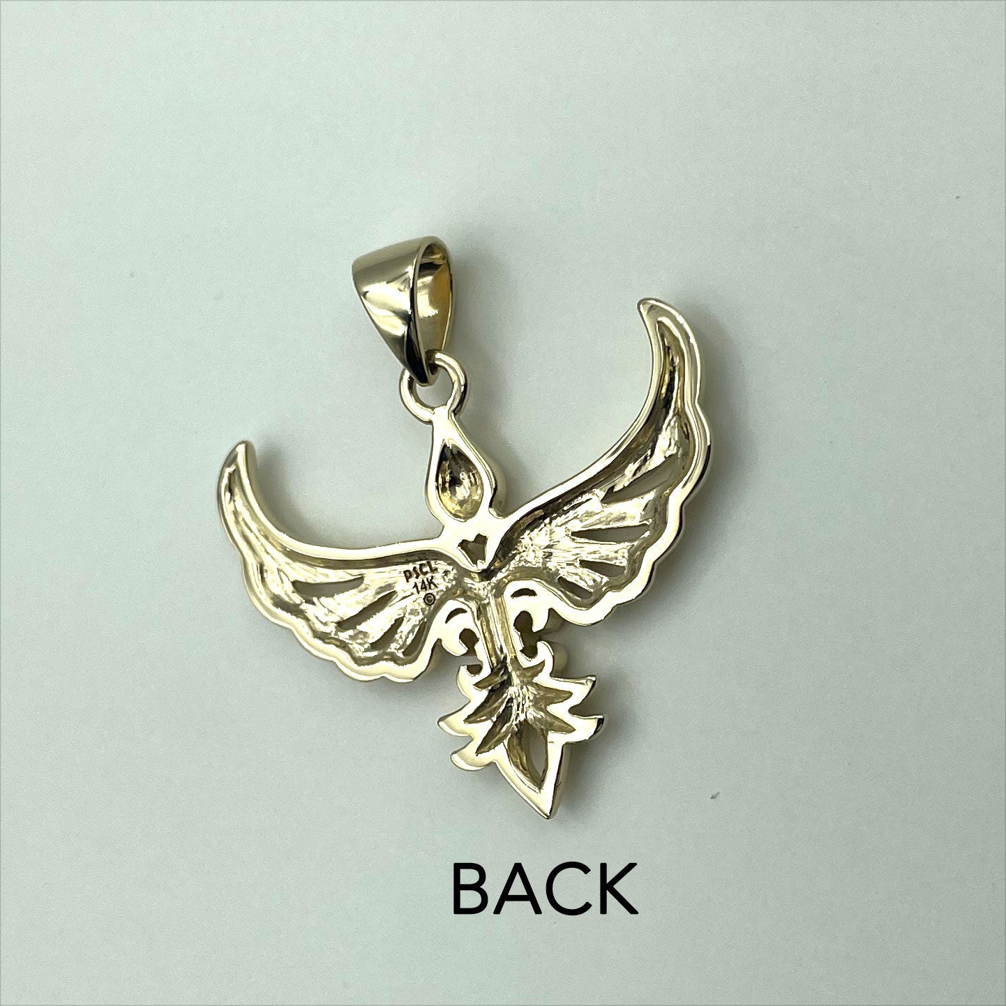 Phoenix Fleur De Lis Solid Gold Pendant GPD5089 Premium Gold Jewelry For Men Women