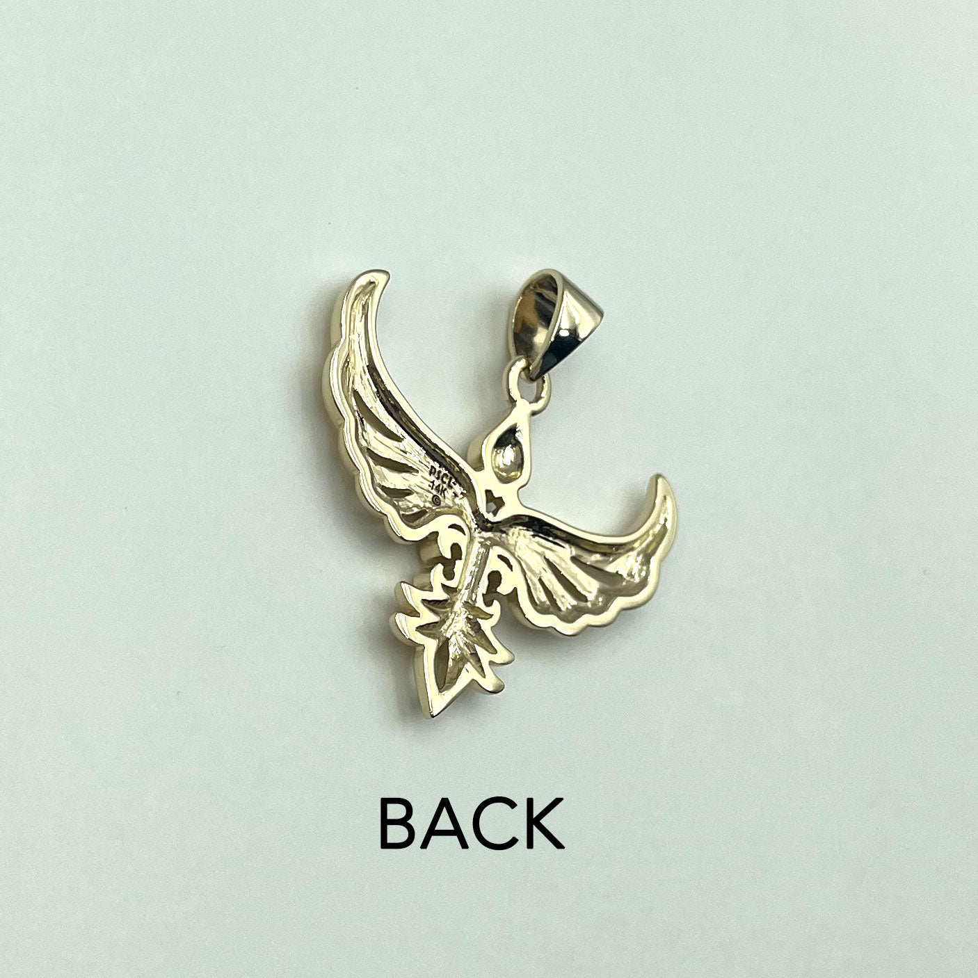 Phoenix Fleur De Lis Solid Gold Pendant GPD5089 Premium Gold Jewelry For Men Women