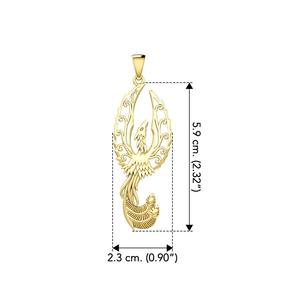 Mythical Phoenix Solid Yellow Gold Pendant GPD5723