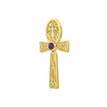 Celtic Ankh Tree of Life 14 K Solid Gold Pendant with Gem GPD5813