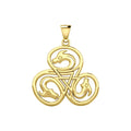 Dragon with Triskele Solid Yellow Gold Pendant GPD5819