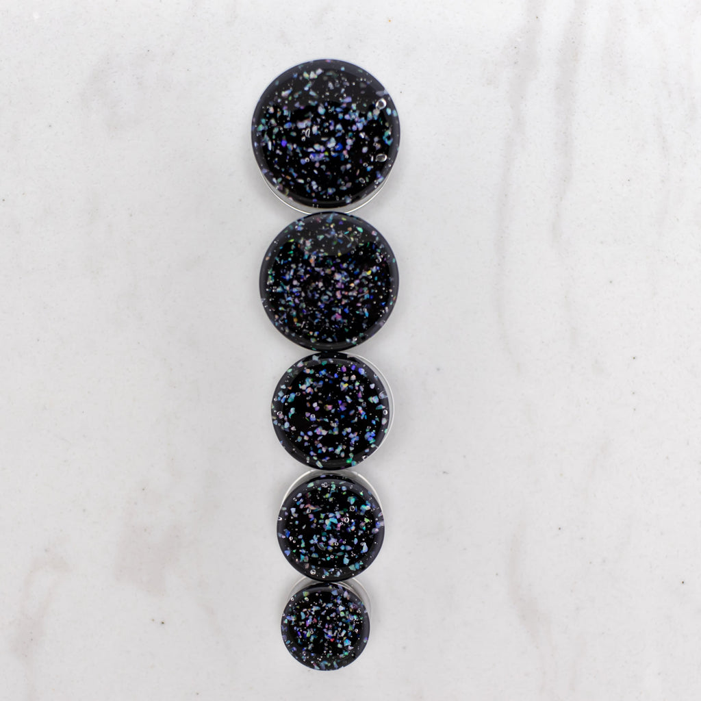 Crushed Opal Borosilicate Glass Double Flare Plugs | Body Jewelry | Wiccan Center