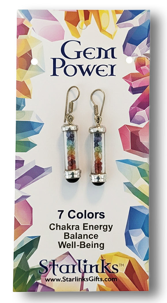 7 Colors Earrings for Chakra Energy, Balance & Wellbeing | Gem Power | Wiccan Center
