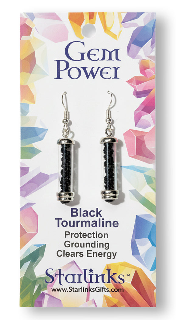 Black Tourmaline Earrings for Protection, Grounding & Clearing Energy | Gem Power | Wiccan Center