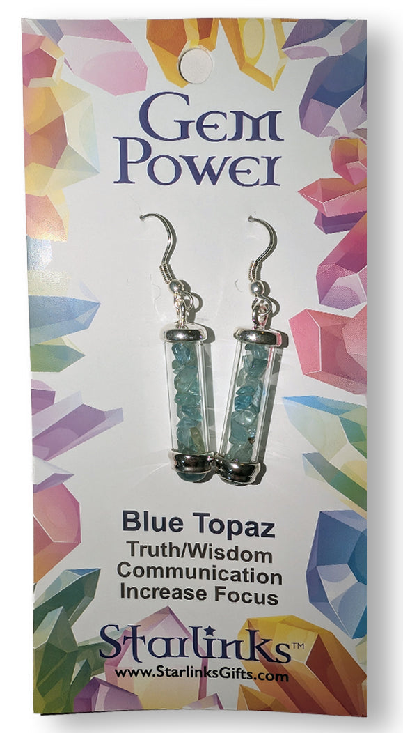 Blue Topaz Earrings for Wisdom, Communication & Focus | Gem Power | Wiccan Center