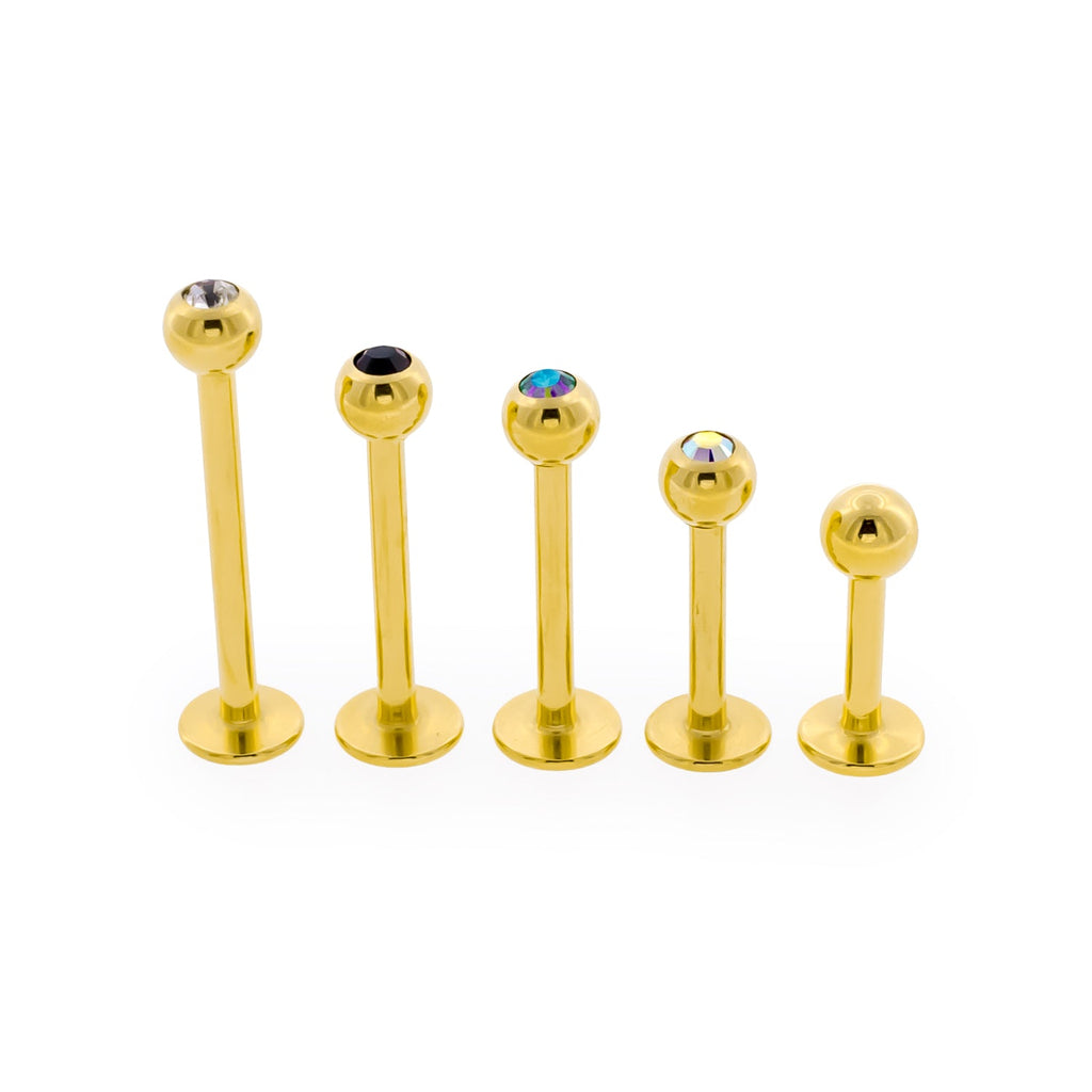 Steel Externally Threaded Labret – Gold PVD 16G | Body Jewelry | Wiccan Center