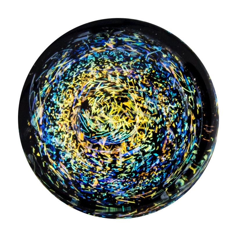 Double Flare Glass plug- Galaxy Dichro Blue and Orange | Body Jewelry | Wiccan Center