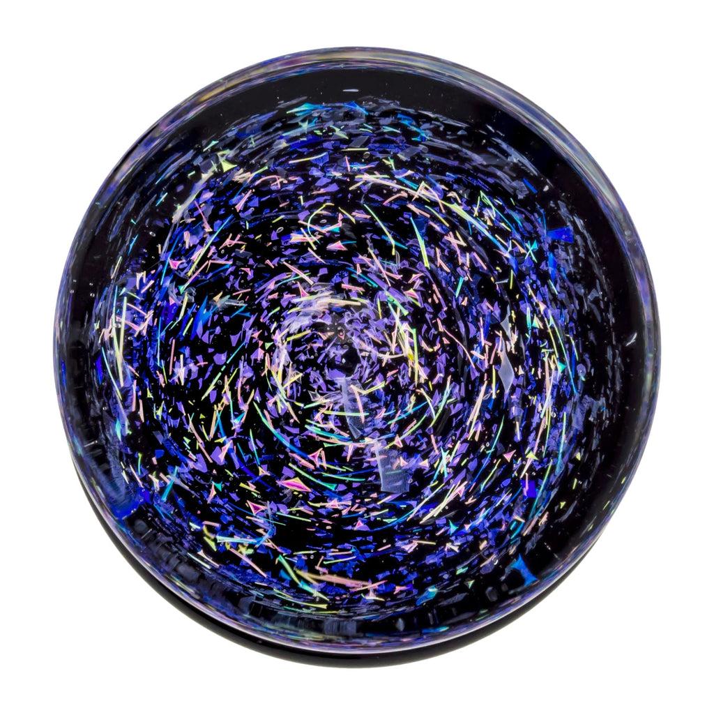 Double Flare Glass Plug- Galaxy Dichro Blue and Pink | Body Jewelry | Wiccan Center